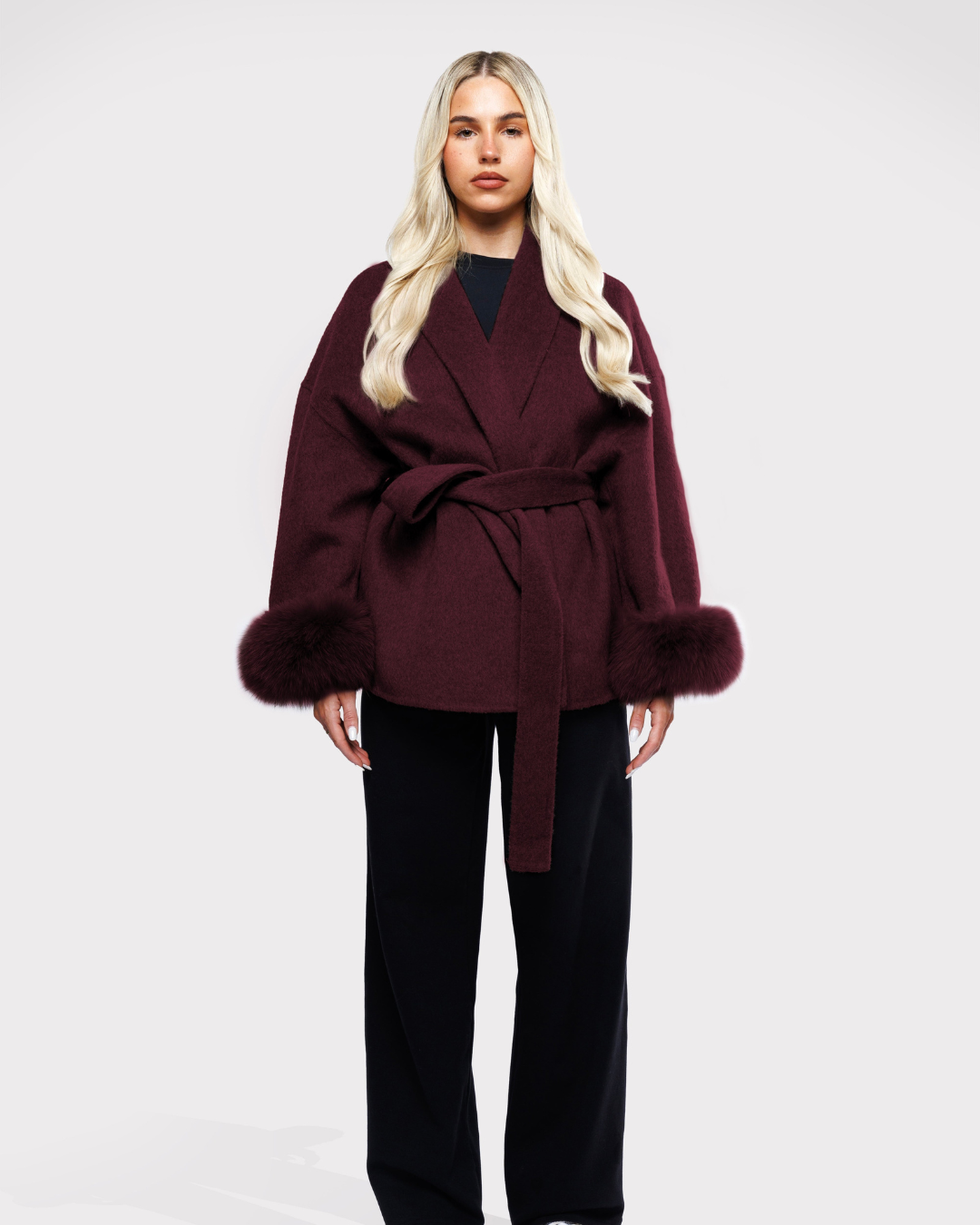 Velvet Blazer with Bow – Purple