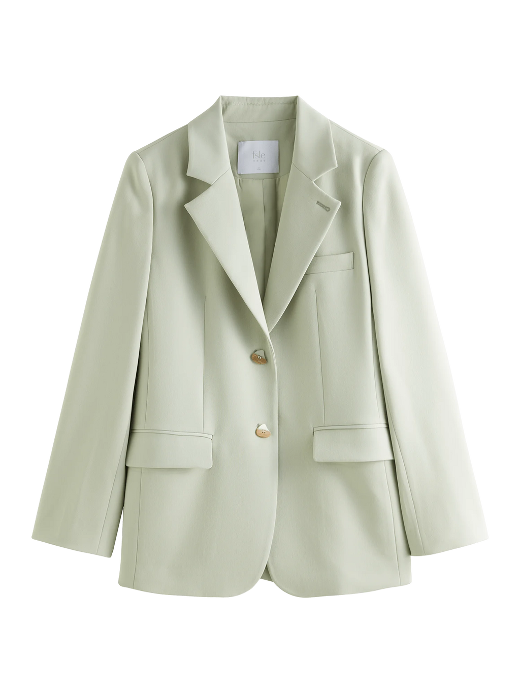 FSLE Versatile Elegant Style Blazer Jacket for Women 2025 New Arrival Unique Design Office Loose Top Green Chic Coat 25FS11075