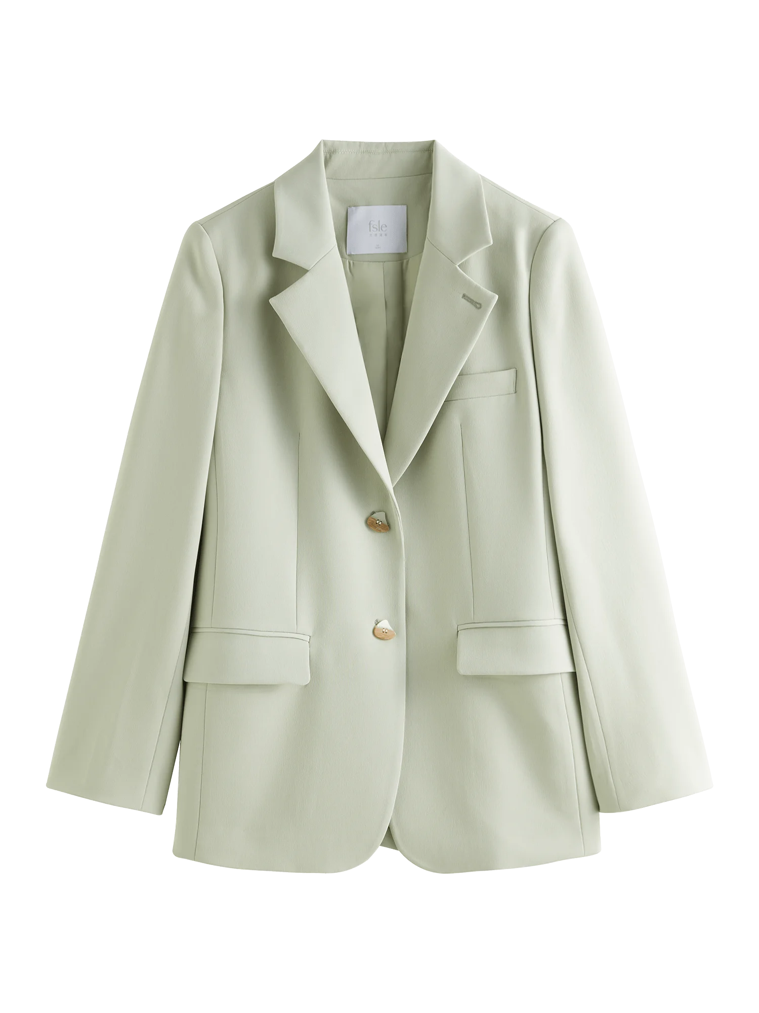 FSLE Versatile Elegant Style Blazer Jacket for Women 2025 New Arrival Unique Design Office Loose Top Green Chic Coat 25FS11075