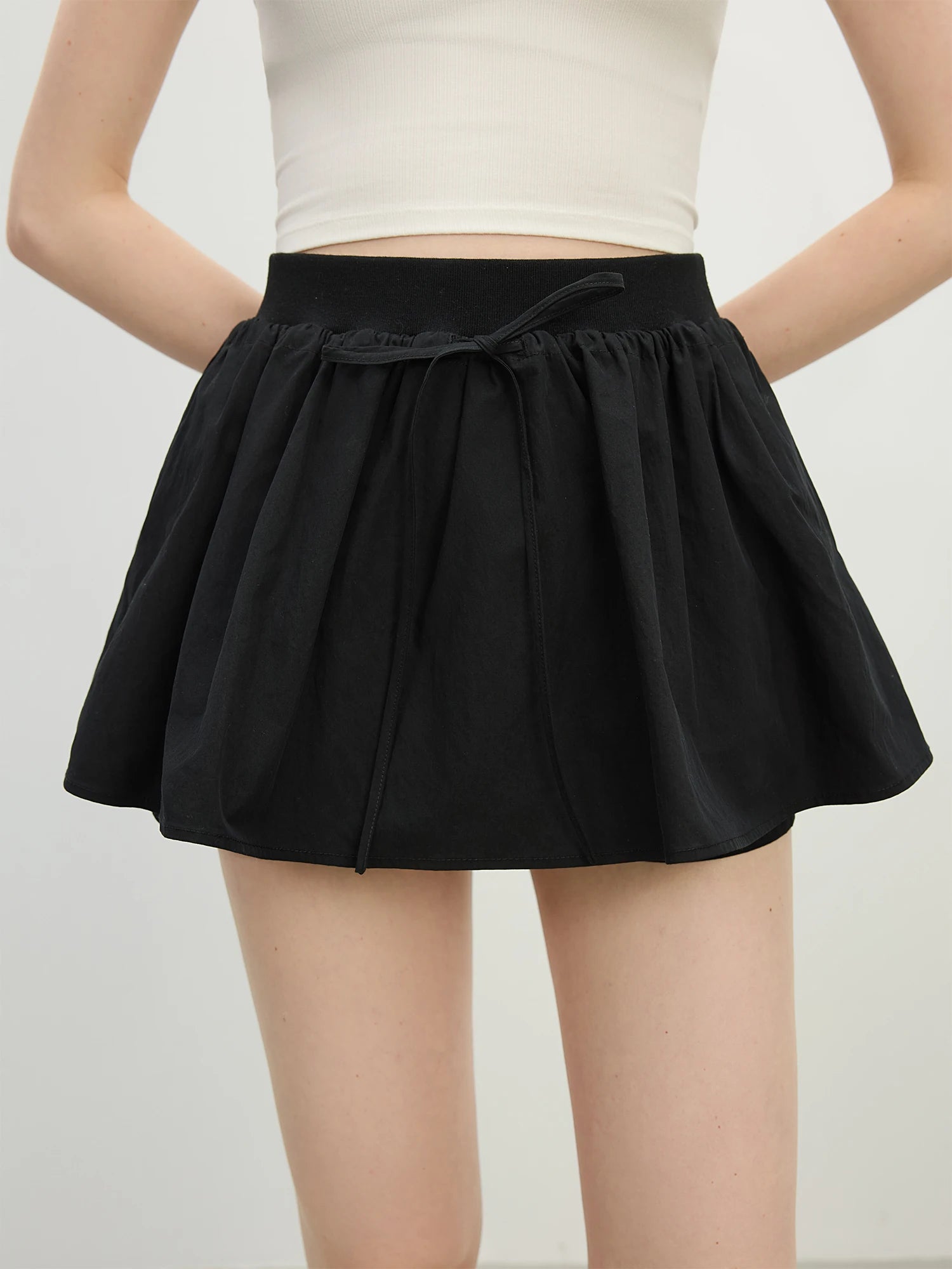 FSLE Youthful 3D Floral Puffed A-line Skirt Shorts - 2025 Summer New Arrival Versatile Mini Skirt For Women  25FS12451