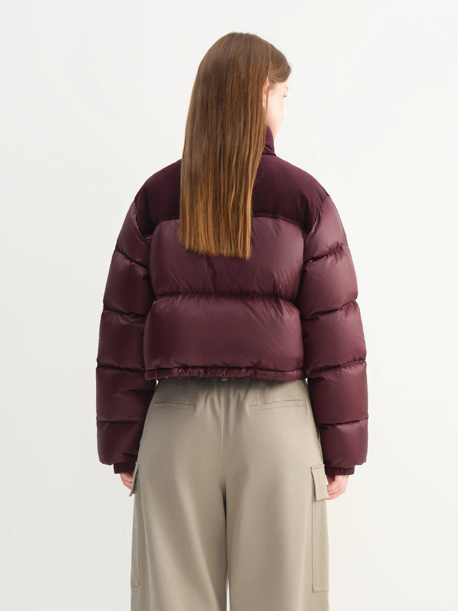 FSLE 2025 Winter Women's Short Puffer Coat - Color Block Design Stand Collar Thermal Insulated Jacket Comfort for Casual Warmth