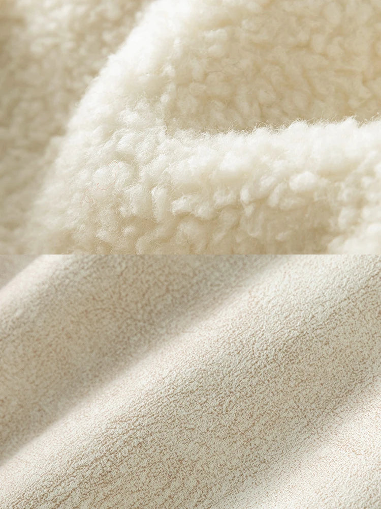 FSLE Women Korean Style Sports Fur Coats 2022 Winter Simple Stand Collar Women Zipper Design Fur Jackets Straight Warm Coat