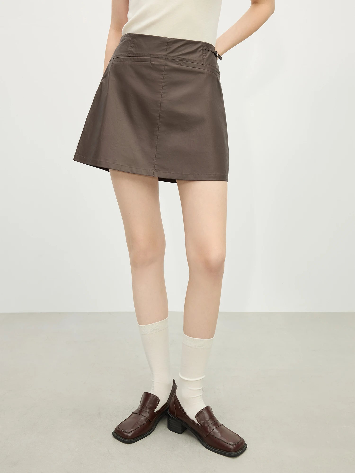 FSLE Coffee Colored Jacket Set for Women's 2025 Spring Fashion New Short Jacket Half Skirt Two-piece Set 25FS11335+25FS11098