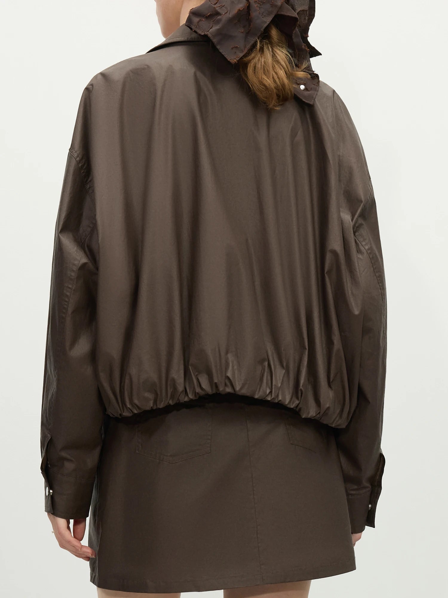 FSLE Coffee Colored Jacket Set for Women's 2025 Spring Fashion New Short Jacket Half Skirt Two-piece Set 25FS11335+25FS11098