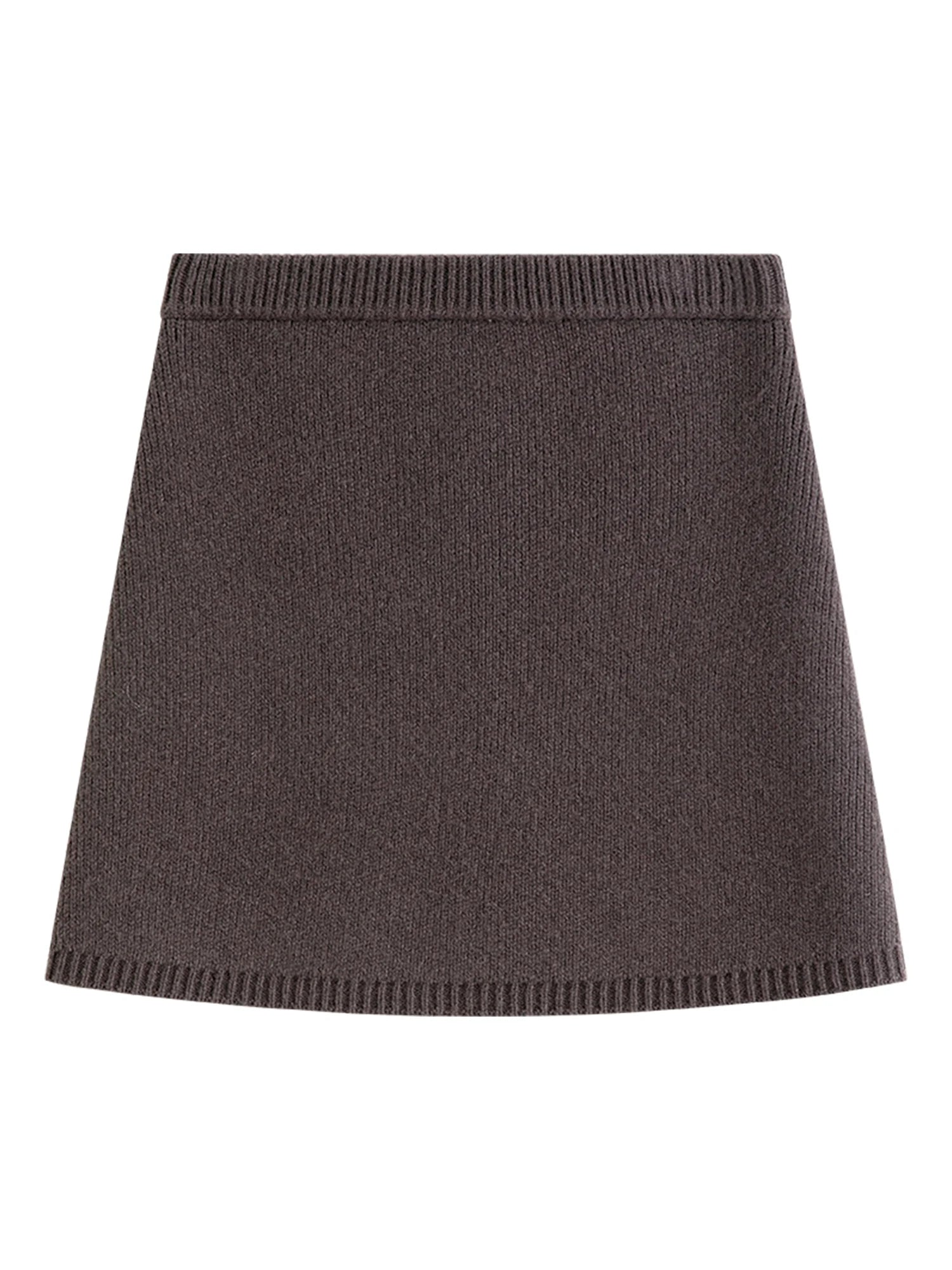 FSLE【Premium Series】 Winter 2025 Women's Minimalist Knit Set - Round Neck Sweater & A-Line Skirt Casual Comfort Two Piece Outfit