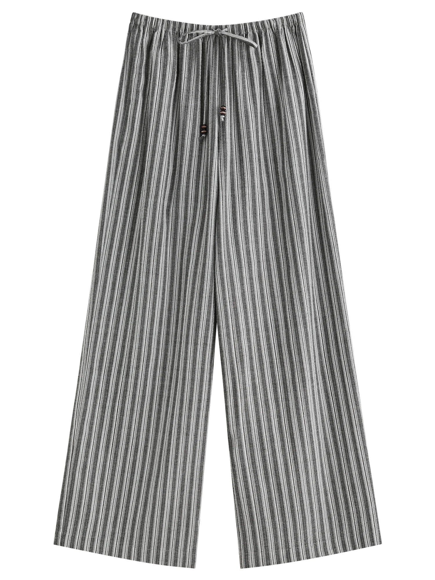 FSLE Black White Striped Pants High Waist Loose Drape Straight Pants Women 2025 Summer New Versatile Casual Pants 25FS12406