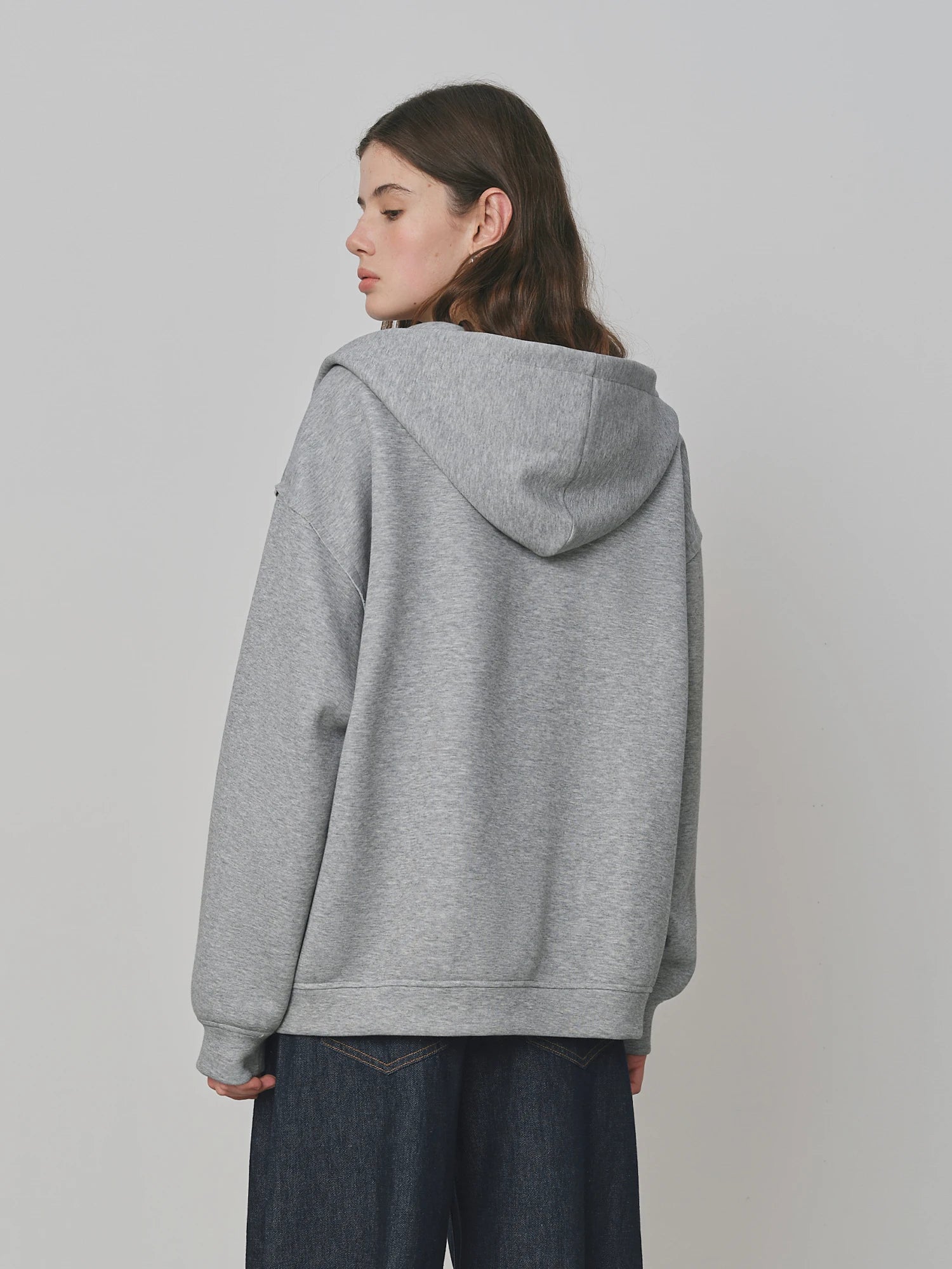 FSLE Autumn 2025 Women's Drop Shoulder Sweatshirt - Textured Open Front Relaxed Fit Casual Layer Loose Knit Top