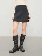 FSLE【Premium Series】 Winter 2025 Women's Minimalist Knit Set - Round Neck Sweater & A-Line Skirt Casual Comfort Two Piece Outfit
