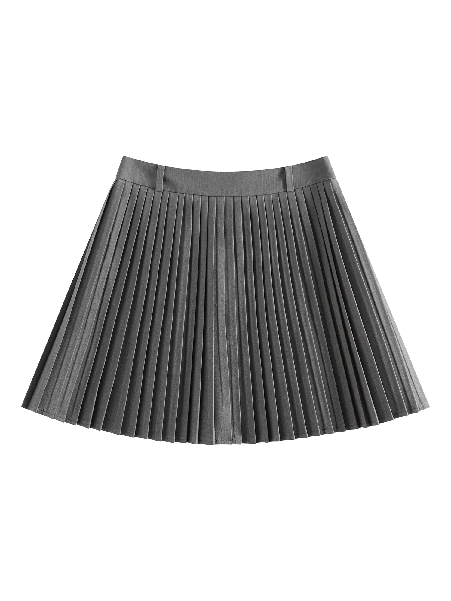 FSLE Office Lady White Wool-Blend Pleated Skirt 2025 Summer Slimming A-Line Mini Office To Chic Versatile Elegance 25FS12212