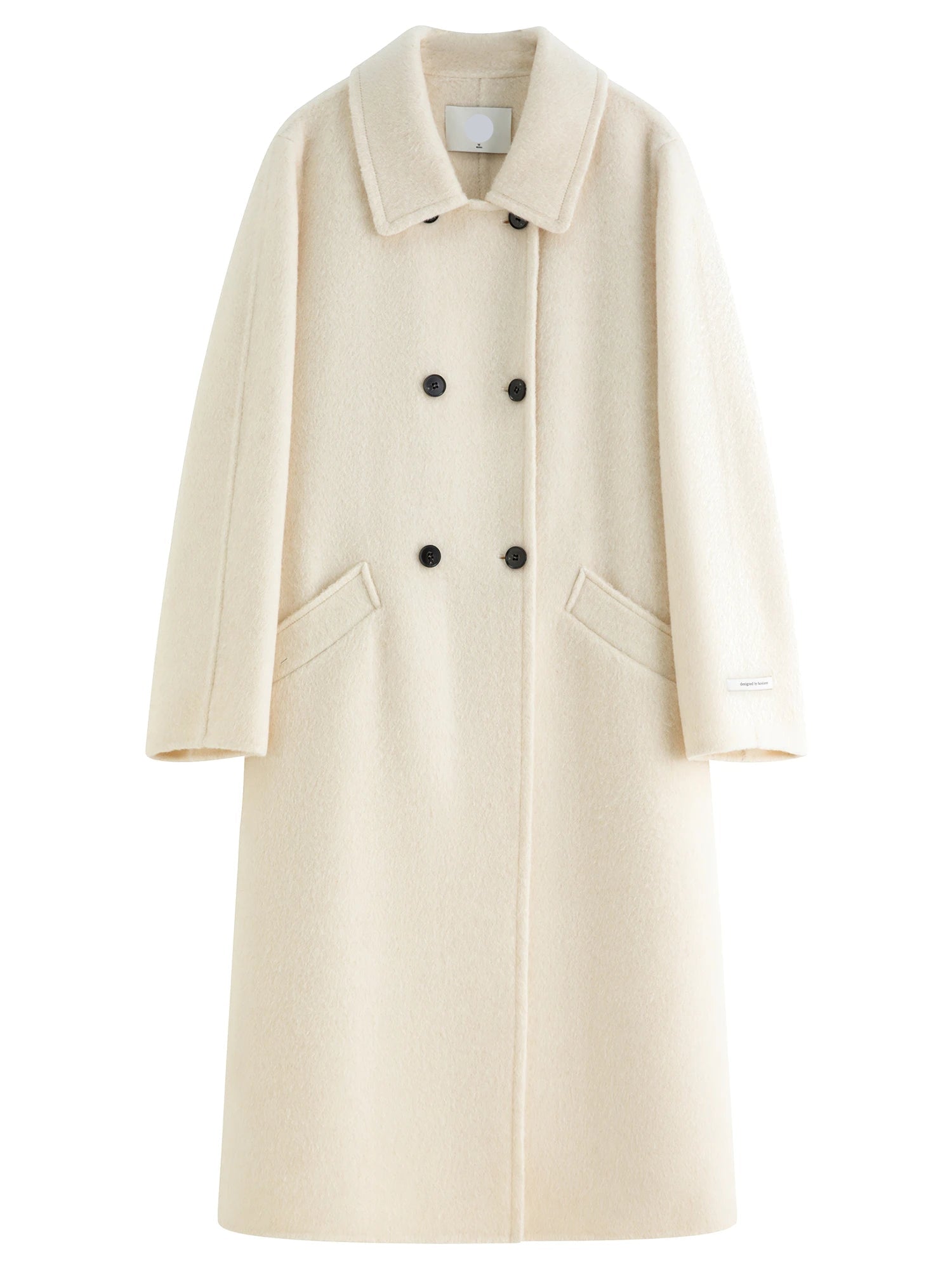 FSLE 2025 Women's Yak Wool Blend Coat - Peter Pan Collar Double Breasted Winter Trench with Flattering Silhouette Office Elegant