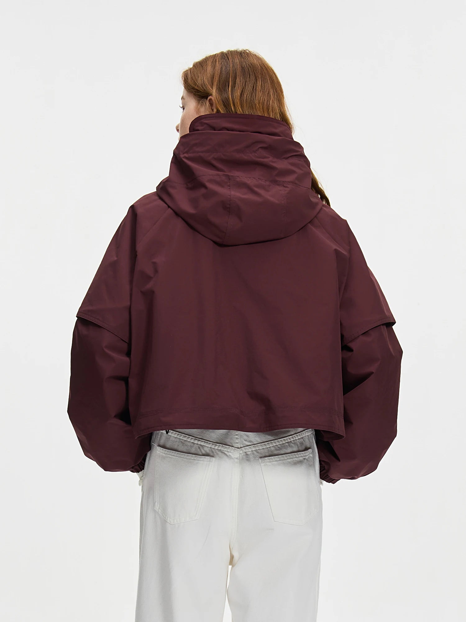 FSLE 35.1G Filling Amount Women Thin Short Down Jackets Dark Red Sport Casual White Duck Down Coats Female Winter Coat 24FS14319