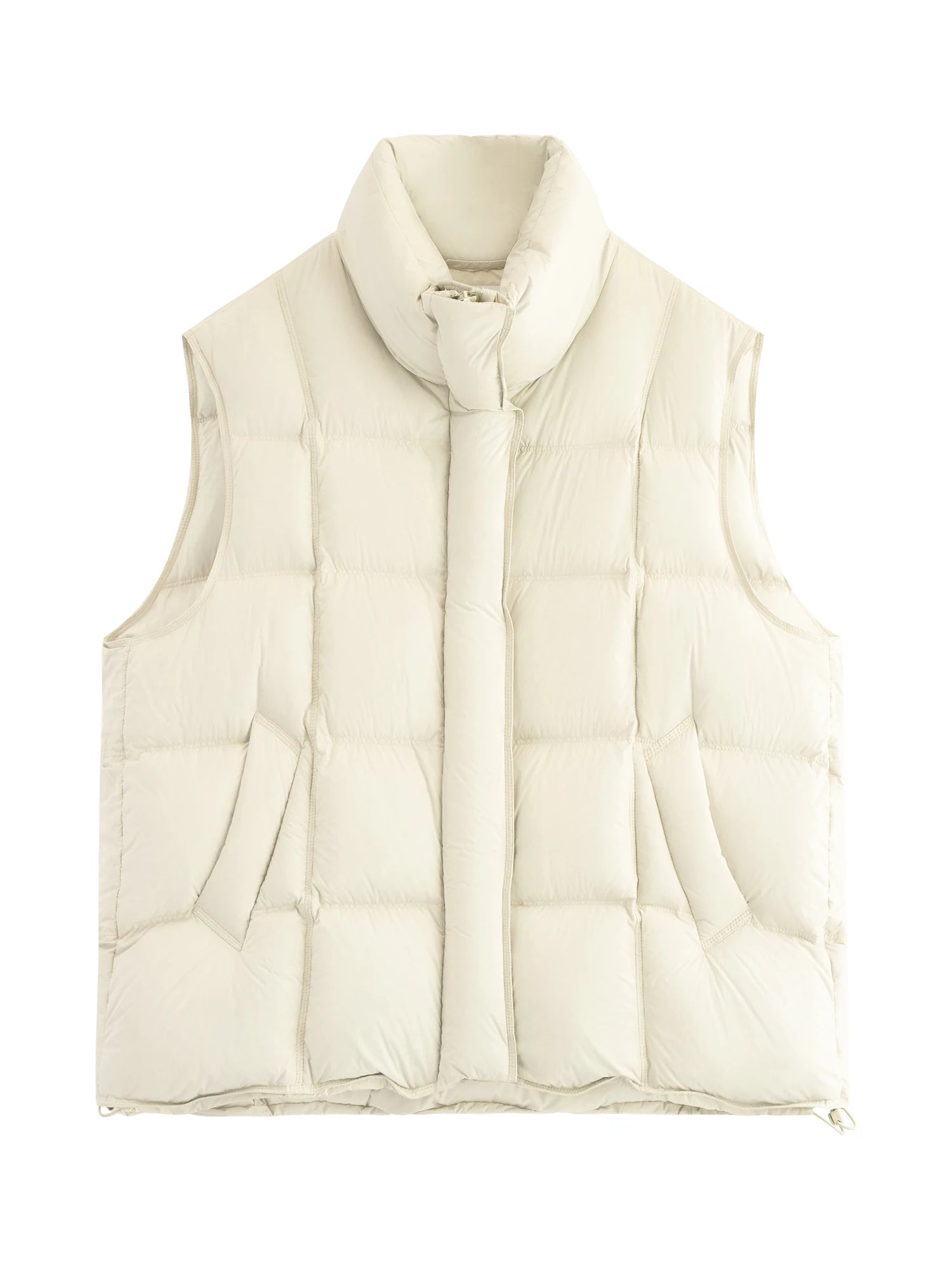 FSLE 2025 Winter Women's Korean Style Stand Collar Puffer Vest - Lightweight Down-Free Design Oversized Cloud-Like Fit Casual