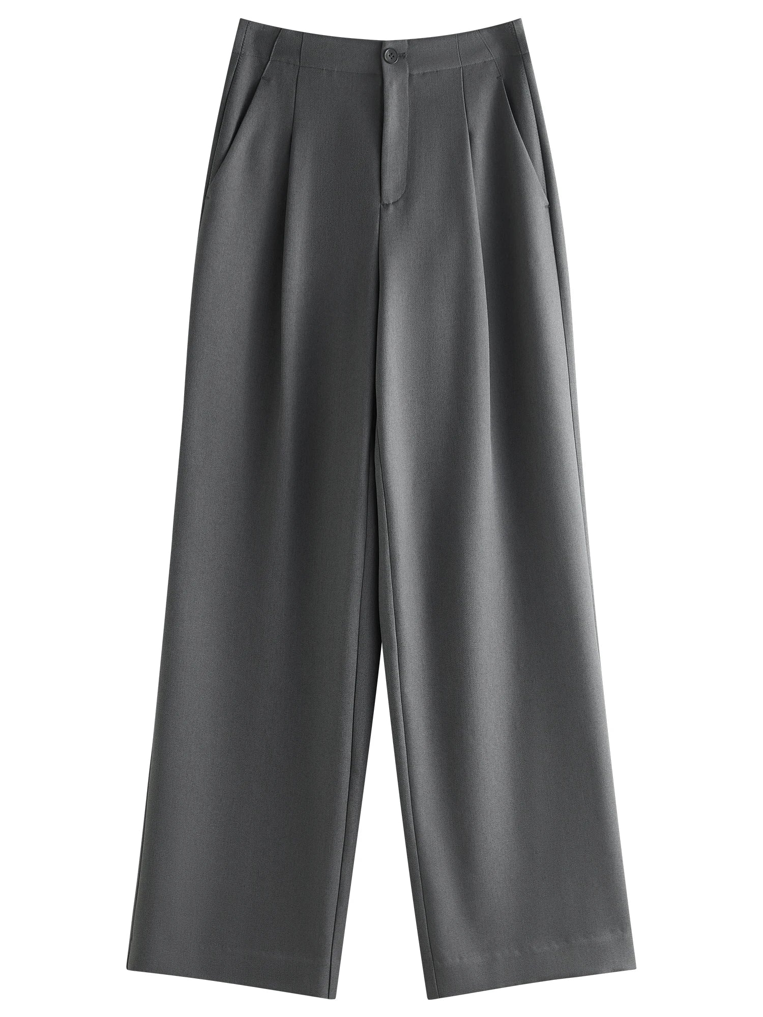 FSLE Women Spring Black Suit Sets Office Lady Temperament Short Single Button Blazers Full Length Trousers 25FS11065+25FS11066