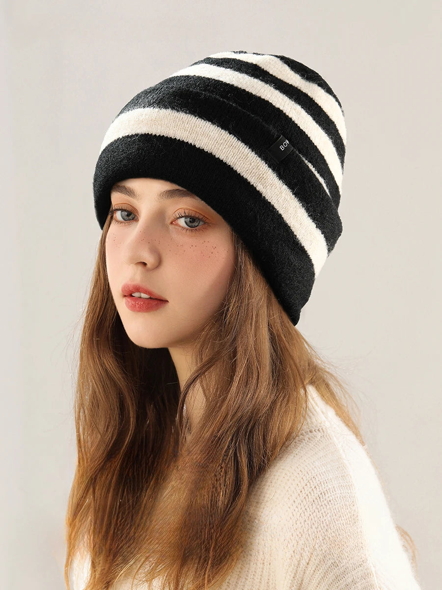 USPOP Women's Winter Warm Wool Knitted Hat Windproof Beanie with Ear Protection