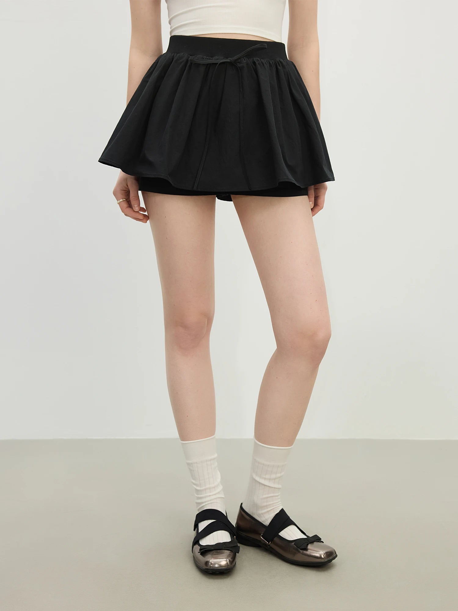 FSLE Youthful 3D Floral Puffed A-line Skirt Shorts - 2025 Summer New Arrival Versatile Mini Skirt For Women  25FS12451