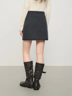 FSLE【Premium Series】 Winter 2025 Women's Minimalist Knit Set - Round Neck Sweater & A-Line Skirt Casual Comfort Two Piece Outfit