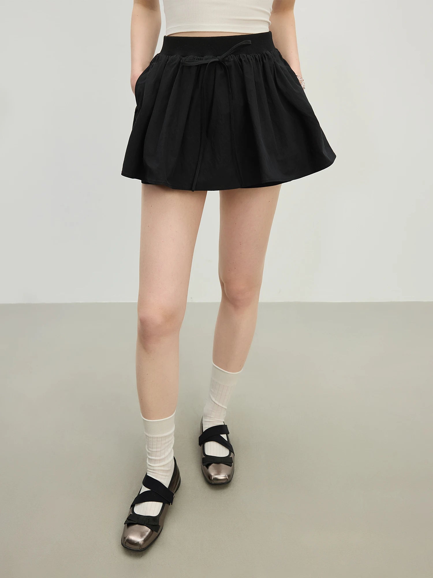 FSLE Youthful 3D Floral Puffed A-line Skirt Shorts - 2025 Summer New Arrival Versatile Mini Skirt For Women  25FS12451