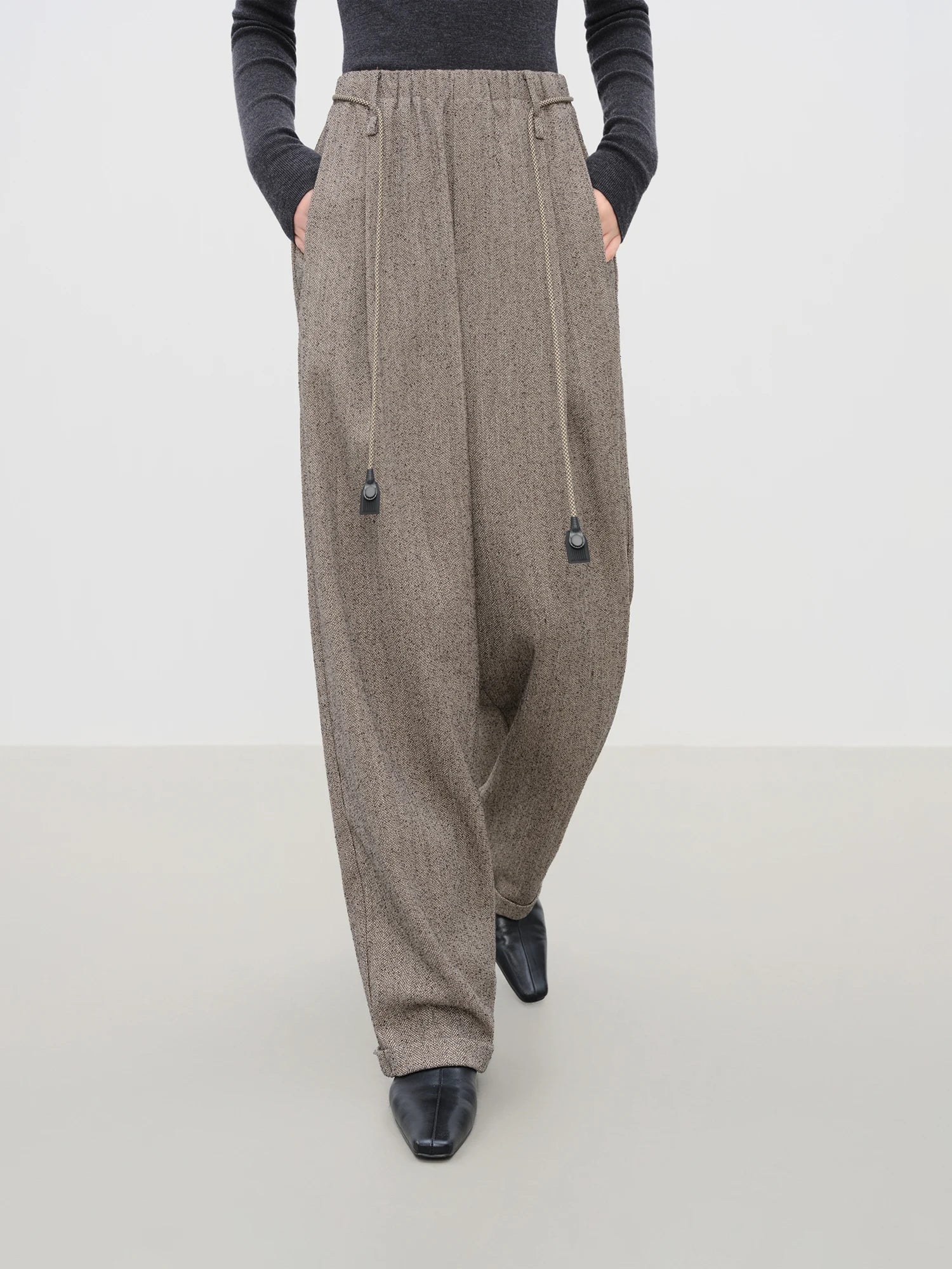 FSLE【Premium Series】Winter 2025 Women's Relaxed Fit Casual Pants - Loose Comfort Lounge Trousers with High Waist and Wide Leg