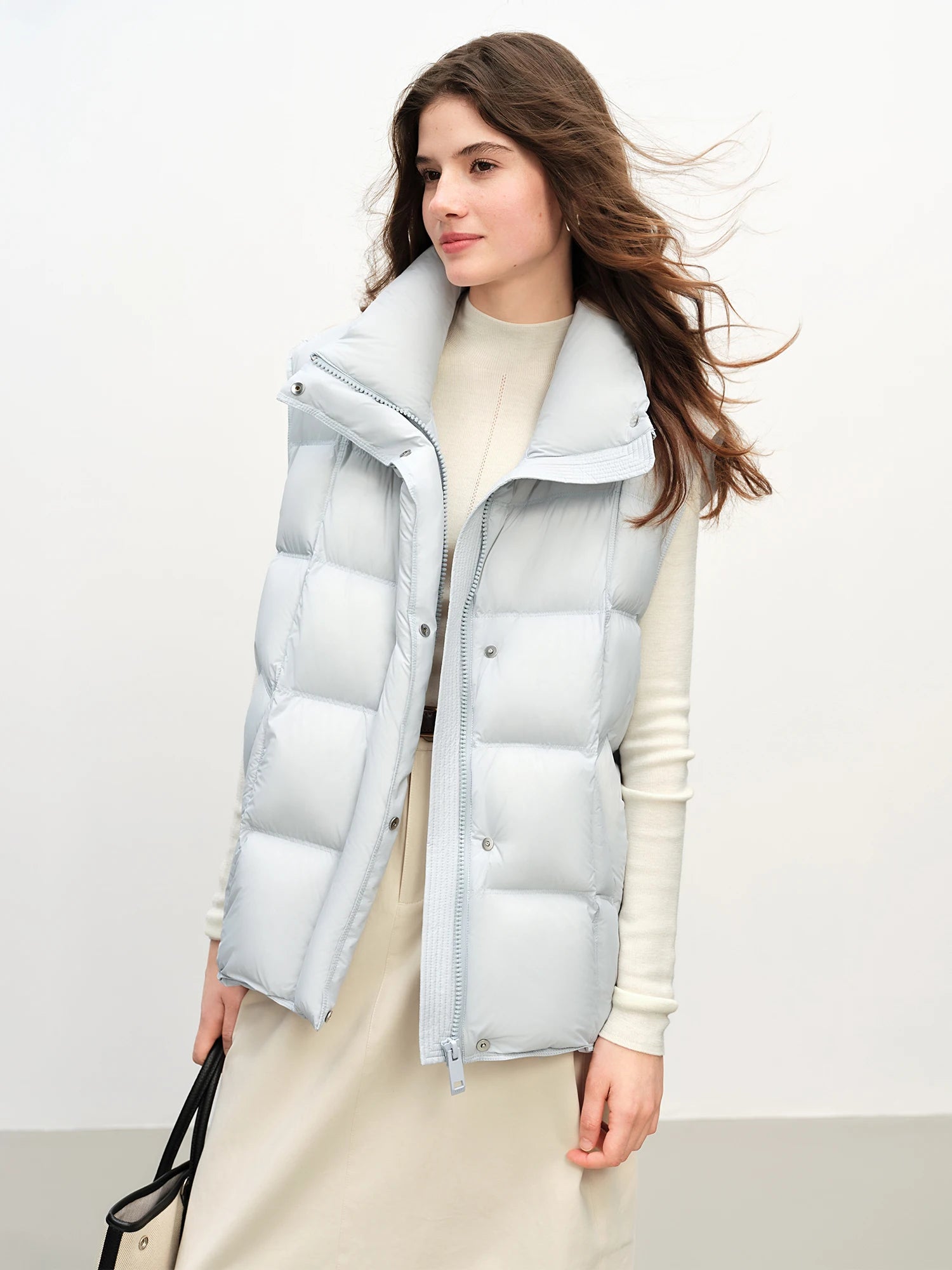 FSLE 2025 Winter Women's Korean Style Stand Collar Puffer Vest - Lightweight Down-Free Design Oversized Cloud-Like Fit Casual