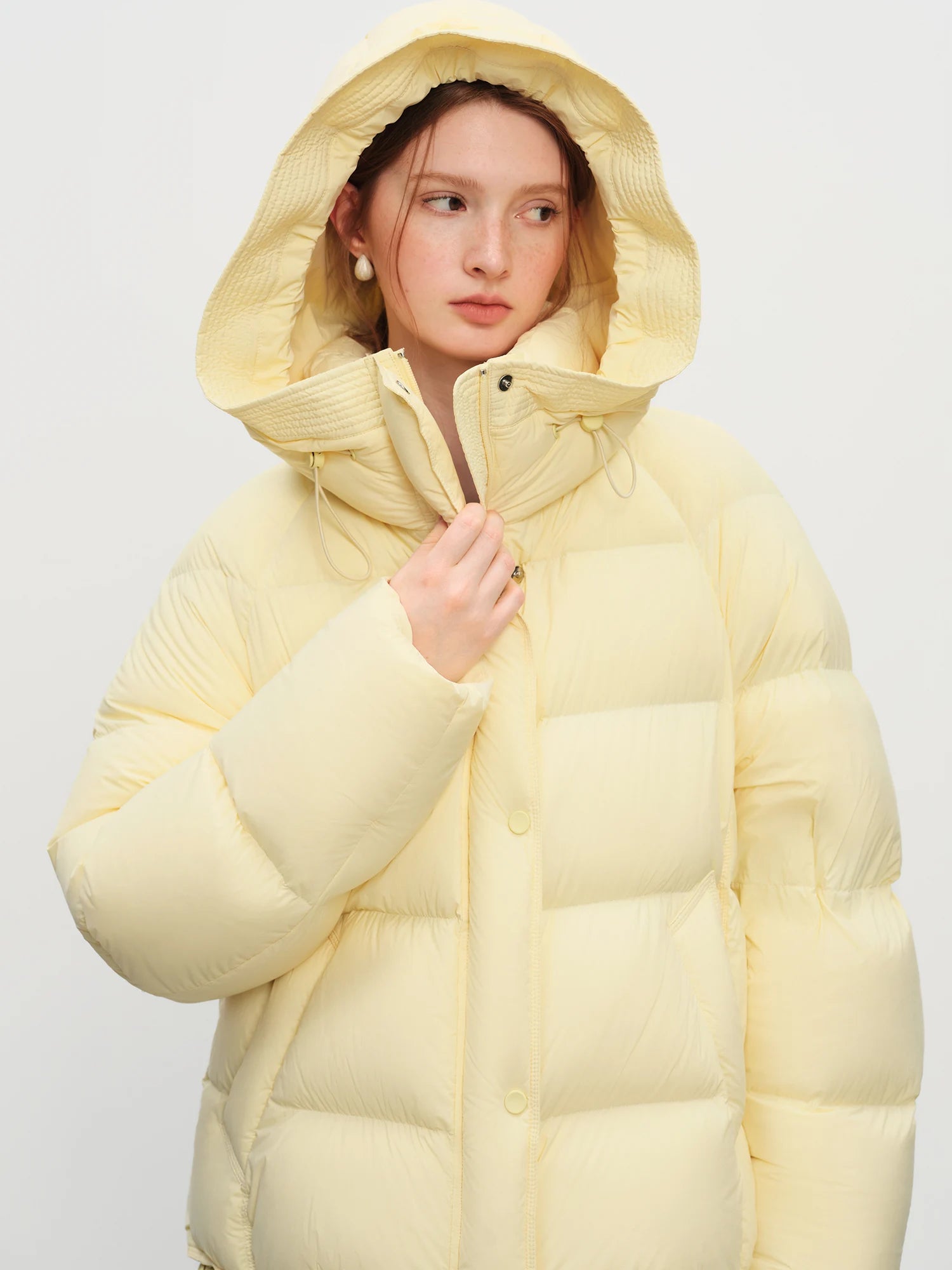 FSLE 2025 Winter Women Short Puffer Jacket Hooded Quilted Thicken Downcoat Oversize Bubble Style Thermal Outerwear Cold Weather