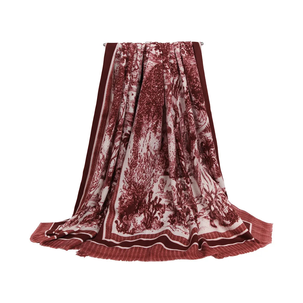 USPOP New Jungle Print Milk Fleece Scarf for Women, Autumn Winter Warm Shawl Wrap Neck Scarf