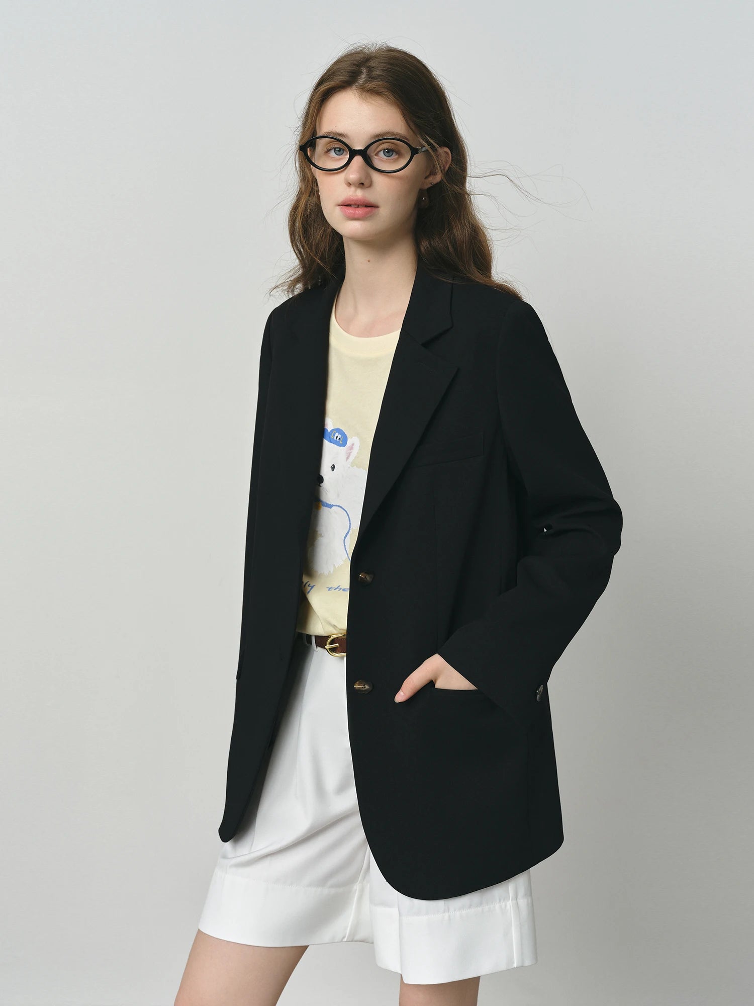 FSLE Versatile Elegant Style Blazer Jacket for Women 2025 New Arrival Unique Design Office Loose Top Green Chic Coat 25FS11075