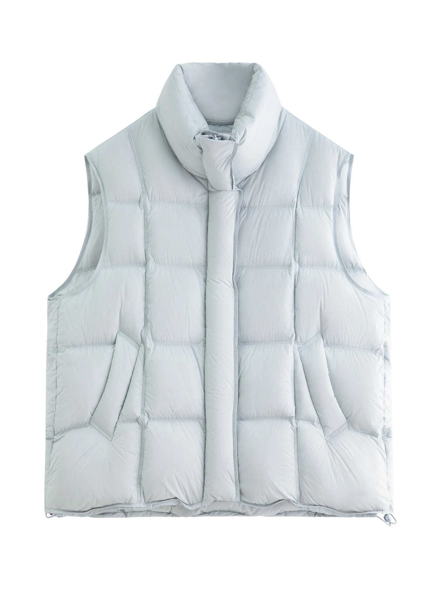 FSLE 2025 Winter Women's Korean Style Stand Collar Puffer Vest - Lightweight Down-Free Design Oversized Cloud-Like Fit Casual
