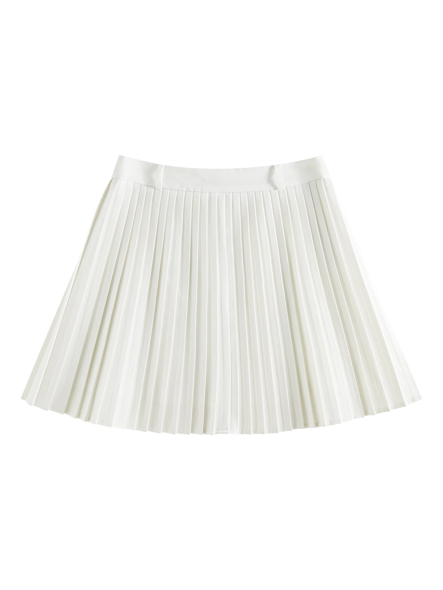 FSLE Office Lady White Wool-Blend Pleated Skirt 2025 Summer Slimming A-Line Mini Office To Chic Versatile Elegance 25FS12212