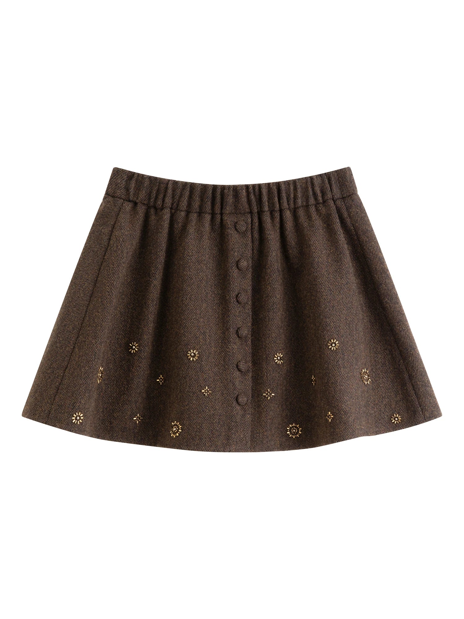 FSLE【Premium Series】Wool Embroidery Patchwork Tweed Coat Women 2025 Winter New Jacket Turn Down Collar Commuting Age-reducing