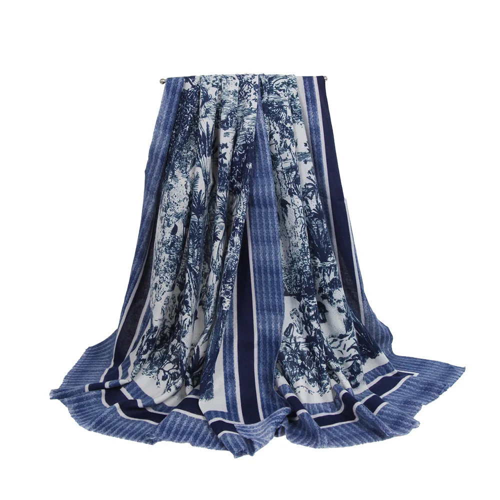 USPOP New Jungle Print Milk Fleece Scarf for Women, Autumn Winter Warm Shawl Wrap Neck Scarf