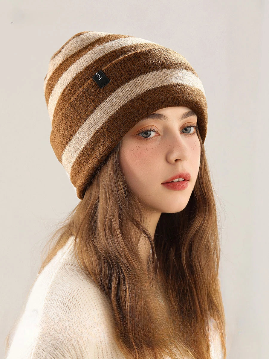 USPOP Women's Winter Warm Wool Knitted Hat Windproof Beanie with Ear Protection