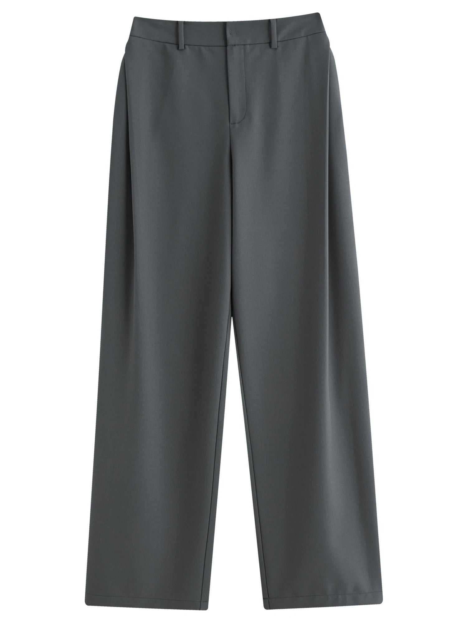 FSLE 2025 Summer Women's Designer-Inspired Side-Pleated Trousers - Tailored Straight-Leg Cut & Breathable Twill Casual Office