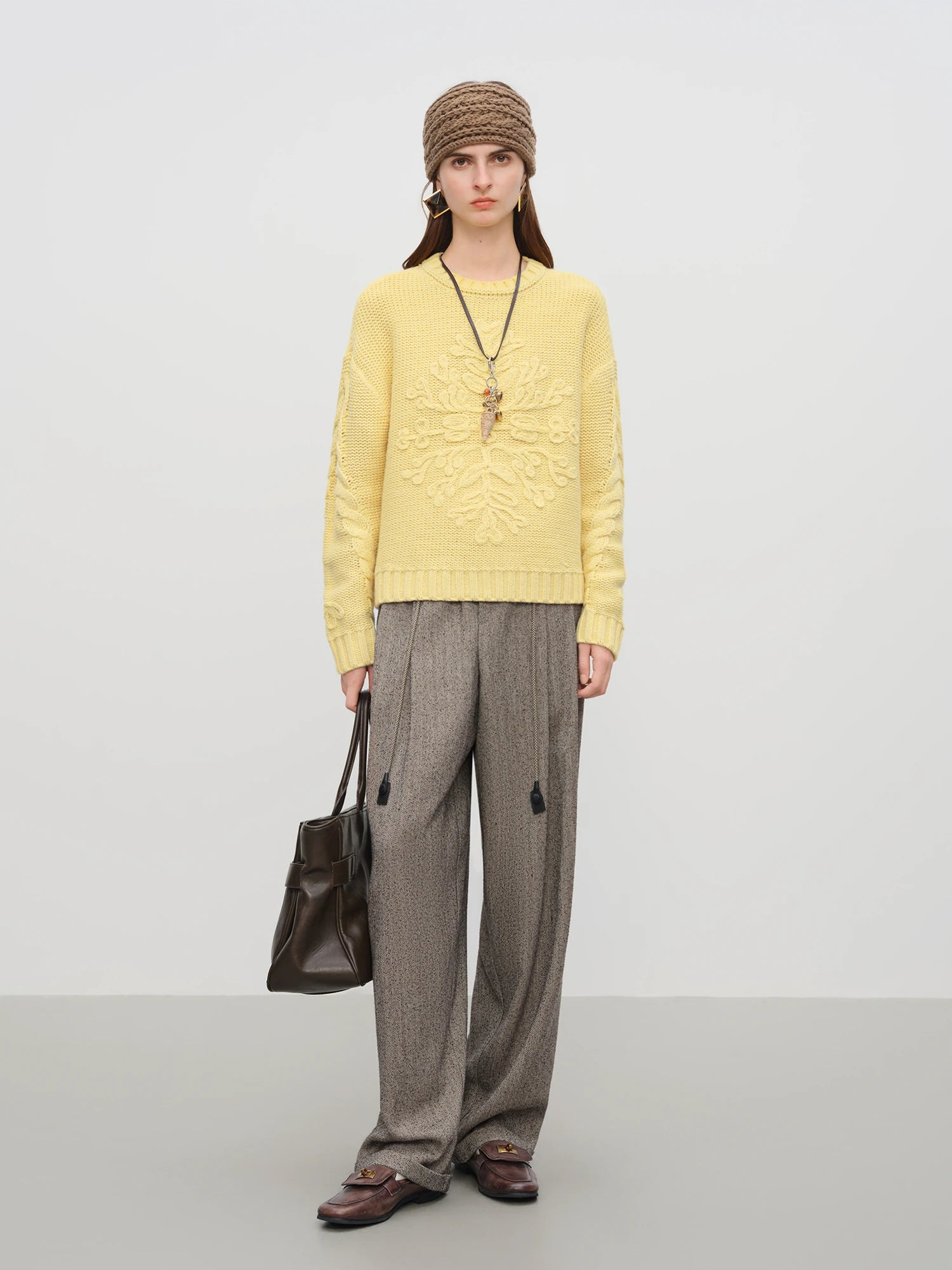 FSLE【Premium Series】Winter 2025 Women's Relaxed Fit Casual Pants - Loose Comfort Lounge Trousers with High Waist and Wide Leg