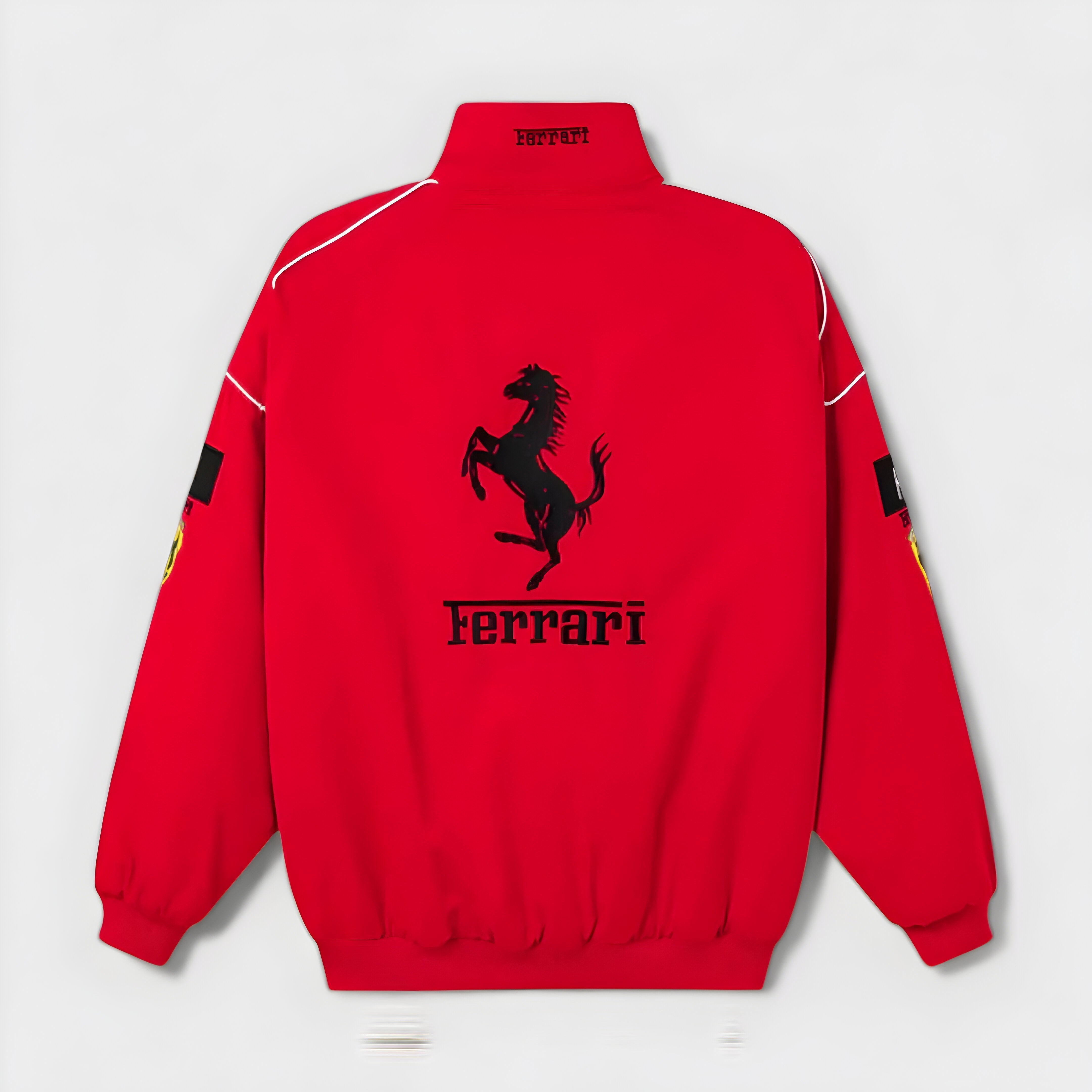 Vintage Unisex Ferrari Racing Jacket - Classic Logo Design, Retro Style